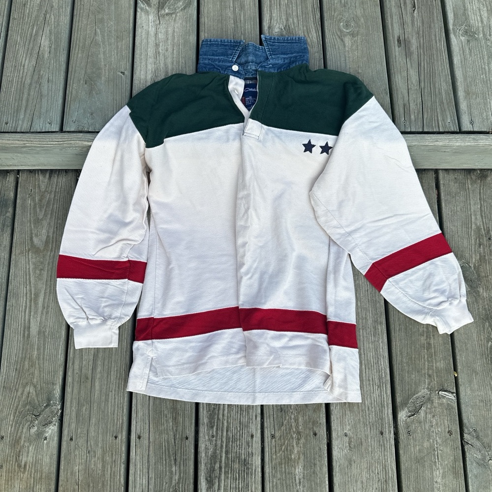 Catalina Turtleneck Sweater - Cream, Green, and‎ Red